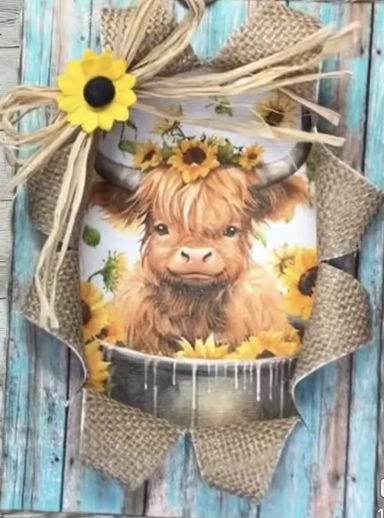 Highland Cow Farmhouse Decor $35 and up highland cow farmhouse decor rustic cow wall art sunflower cow decor country home handmade cow sign